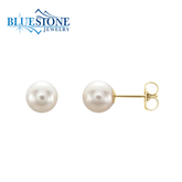 14KYG Stud Pearl Earrings - 7-7.5mm
