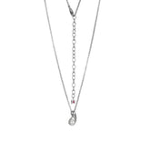 Silver Pearl Necklace- 19 Inches