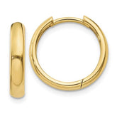 14 Karat Yellow Gold Huggie Earrings. 14.5mm x 2.5mm