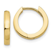 14 Karat Yellow Gold Huggie Earrings. 12.5mm x 2mm