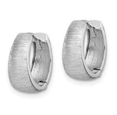 14 Karat White Gold Hinged Hoop Earrings