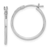 14 Karat White Gold Hinged Hoop Earrings. 18mm long x 1.25mm thickness.