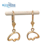 14kt Yellow Gold Lever Back Bear Earrings