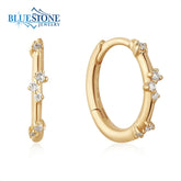 14kt Yellow Gold Huggie Hoop with Diamonds