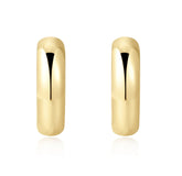 Yellow Gold Plated Dome Huggie Earrings - 1/4"