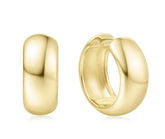 14K Gold Plated Medium Chubby Huggie Hoop Earrings