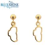 14kt Yellow Gold Lake Tahoe Outline Earrings