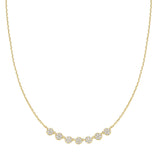 Sterling Silver & 14K Gold Plated Pave Circle CZ Necklace -18"
