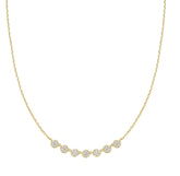 Sterling Silver & 14K Gold Plated Pave Circle CZ Necklace -18"