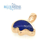 Small 14kt Yellow Gold Bear Pendant with Lapis
