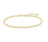 14KT Yellow Gold Plated Beaded Bracelet - 7.25"