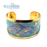 "Tahoe Mountains" Bracelet with 22kt Gold Leafing- 6.75 Inches (Medium)