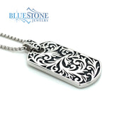 Silver Dog Tag Pendant- 20 Inches