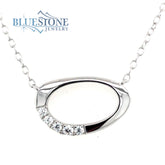 Sterling Silver Necklace with CZs- 18 Inches