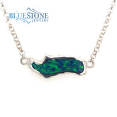 Silver Donner Lake Opal Necklace- 17 Inches