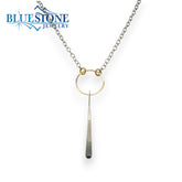 Sterling Silver & Gold Filled Hammered Necklace- 18"