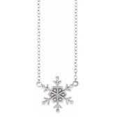 Sterling Silver Petite Snowflake - 18"
