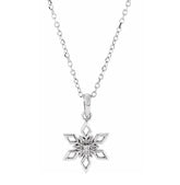 Sterling Silver Petite Snowflake w/ Diamond - 18"