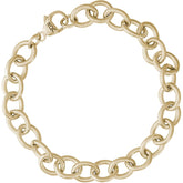 14KT Yellow Gold Plated Link Charm Bracelet- 7 Inches