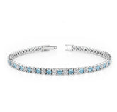 Sterling Silver Tennis Bracelet with Topaz and CZs- 7.5"
