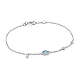 Sterling Silver Bracelet with Turquoise and Silver Discs - 8.25"