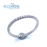 Silver Eternity Ring with CZs- Size 6.75