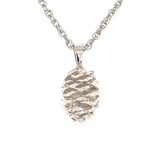 Medium Sterling Silver Alder Pine Cone Pendant -2.6g