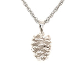 Small Sterling Silver Alder Pine Cone Pendant -2.1g