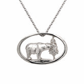 Sterling Silver Bear and Tree Pendant on an 18" Rolo Chain