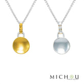Silver & Gold Reversible Pendant- 18"