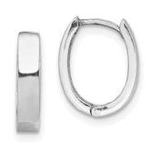 Sterling Silver Oval Huggie Hoop Earrings