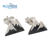 Sterling Silver Snow Capped Mountains Stud Earrings