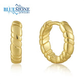 14K Gold Plated Twisted Huggie Earrings