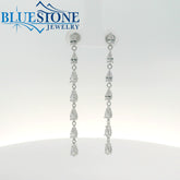 Silver Cubic Zirconia Pear Dangle Earrings