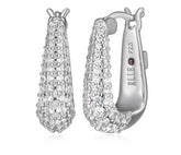 Sterling Silver Encrusted Cubic Zirconia Hoop Earrings
