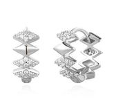 Silver Multi Sparkle Huggie Earrings