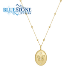 14 Karat Yellow Gold Plated Butterfly Locket Necklace - 20"