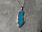 Sterling Silver Medium Donner Lake Pendant with Turquoise