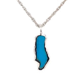 Small Silver Donner Lake Pendant with Turquoise