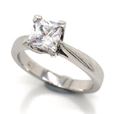 14 Karat White Gold Engagement Ring with CZ- Special Order Only