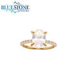 14KYG Engagement Pave Ring w/ 2.00ct Oval LAB Diamond- Size 6.75