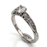 14K White Gold Engagement Ring w/ a 0.46 Carat Round Diamond