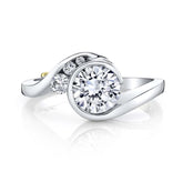 14 Karat White Gold Diamond Engagment Ring