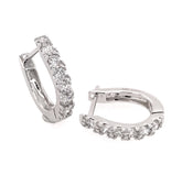 14kt White Gold Diamond Huggie Earrings