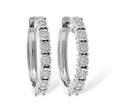 14 Karat White Gold 0.25 Carat Diamond Huggie Earrings