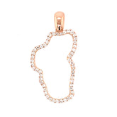 14 Karat Rose Gold Diamond Lake Tahoe Outline Pendant