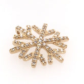14 Karat Yellow Gold Diamond Snowflake Pendant