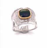Sterling Siilver Ammolite & 14k Yellow Gold Vermeil Ring