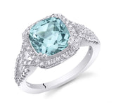 Sterling Silver Tourmaline and CZ Ring- size 7