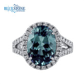 Silver Ring with Alexandrite and CZs -Size 8